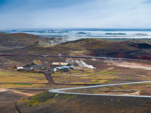 Lanskap Islandia dan aktivitas panas bumi — Stok Foto