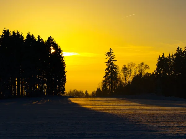 Sunset in wintertime — Stock Photo, Image