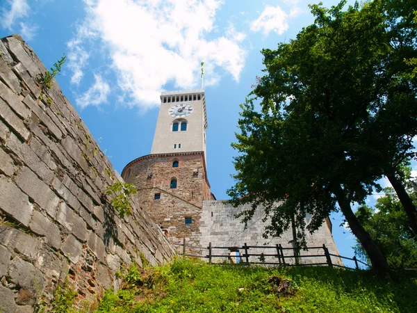 Torre do castelo de ljubljana — Fotografia de Stock