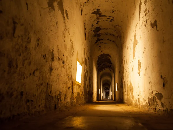 Old abandoned tunnel in fortress — Stock Photo, Image