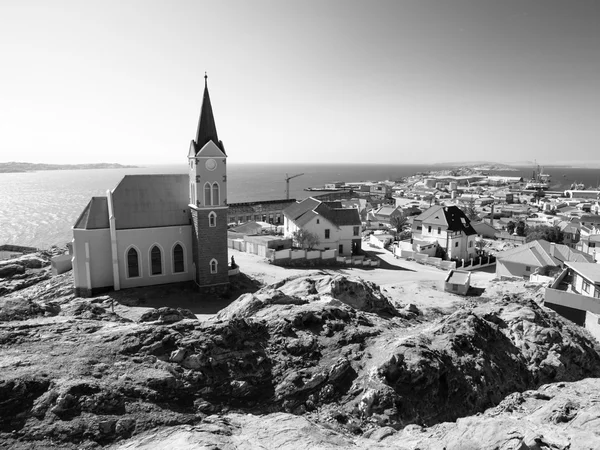 German colonial church in namibian Luderitz — Stock Photo, Image