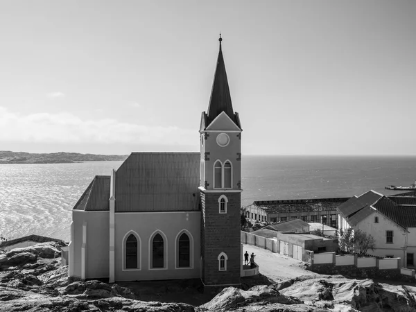 Německá koloniální kostel v Namibie Luderitz — Stock fotografie