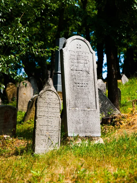 Pierres tombales dans le cimetière juif — Photo