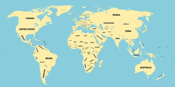 Mapa político del mundo — Vector de stock