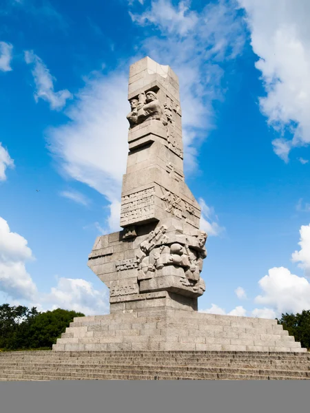 Westerplatte monument in memory of Polish defenders — Stock Photo, Image