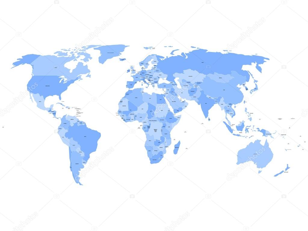 Carte Du Monde Avec Noms Des Pays Souverains Et Des Grands