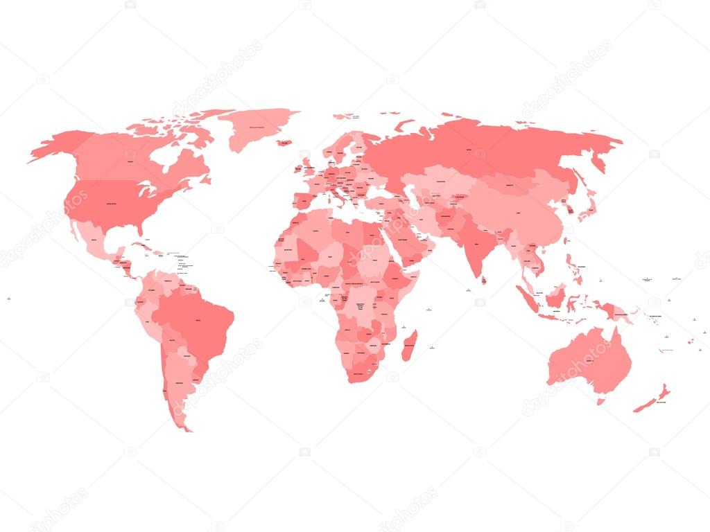 Carte Du Monde Avec Noms Des Pays Souverains Et Des Grands