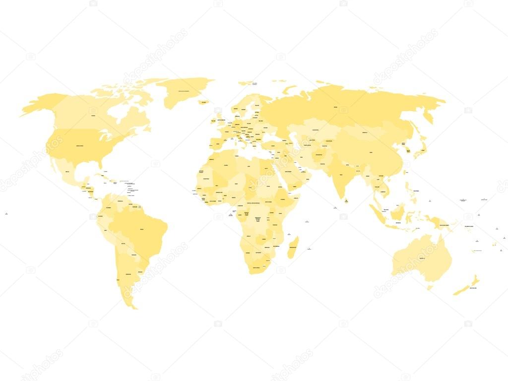 Carte Du Monde Avec Noms Des Pays Souverains Et Des Grands