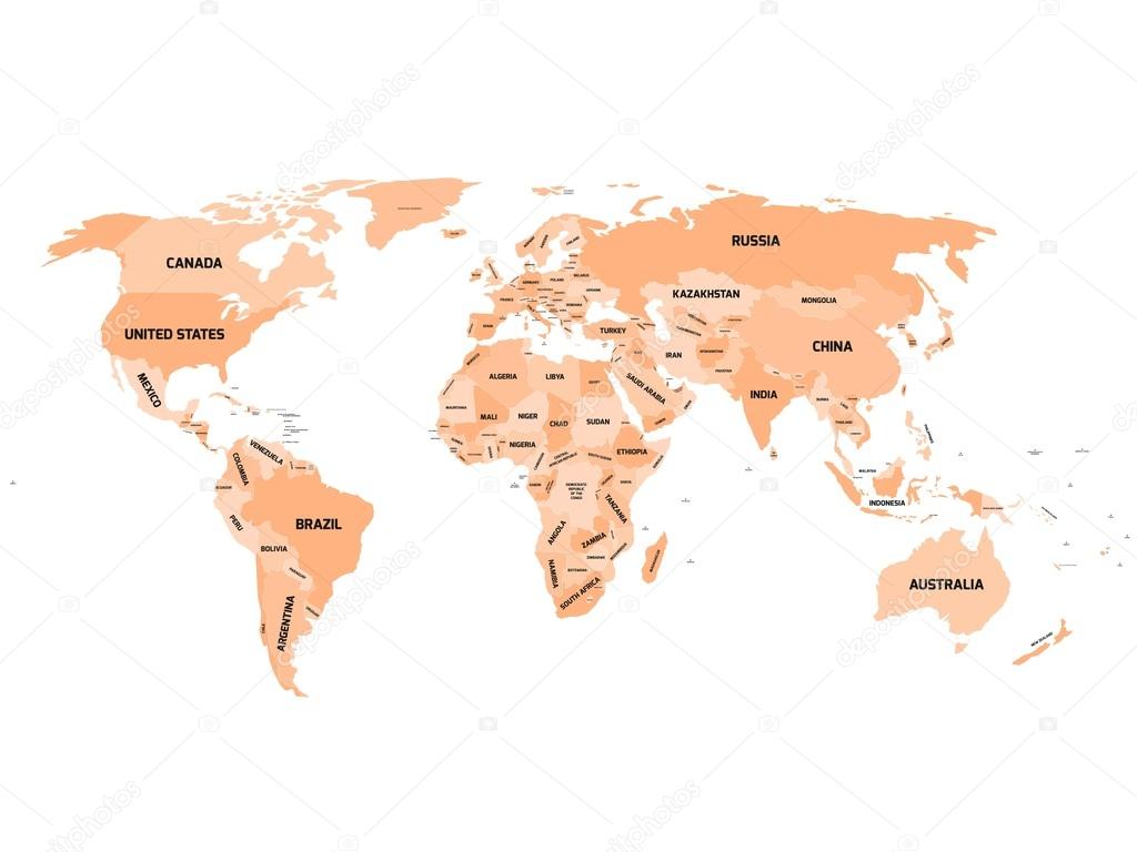 Mapa Del Mundo Detallado Con Los Paises Ilustracion Vectorial Vector Images