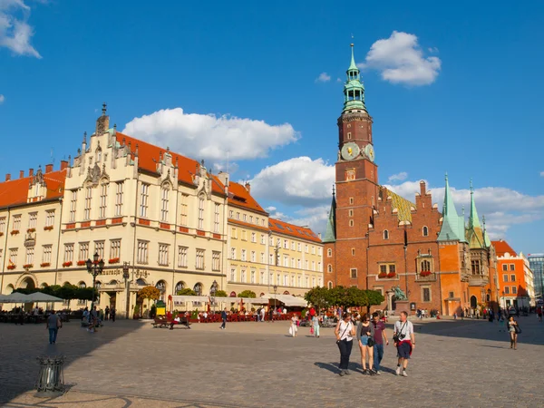 Place principale et mairie de Wroclaw — Photo