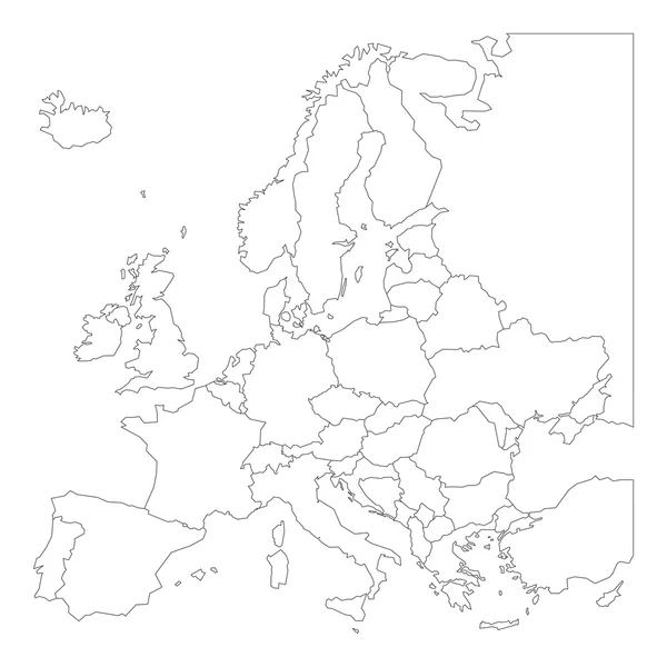 Lege overzicht kaart van Europa — Stockvector