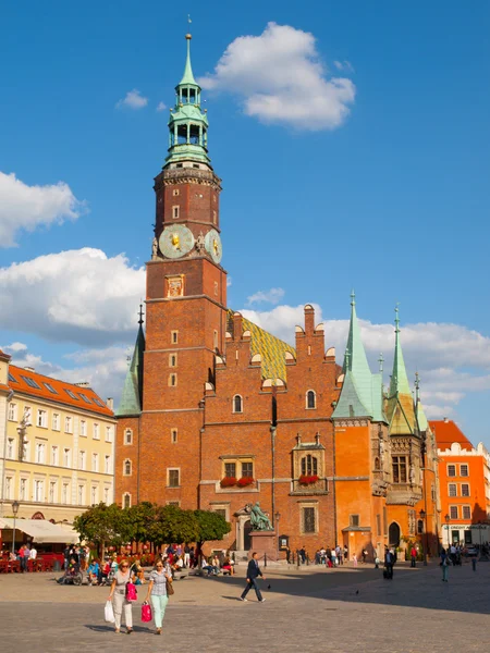 Main Square and Town Hall in Wroclaw — Stock Photo, Image