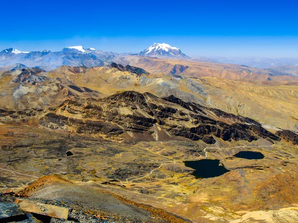 Weergave van Cordillera Real van Chacaltaya — Stockfoto