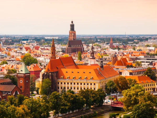 Aerial view of Wroclaw hitorical city cetre — Stock Photo, Image