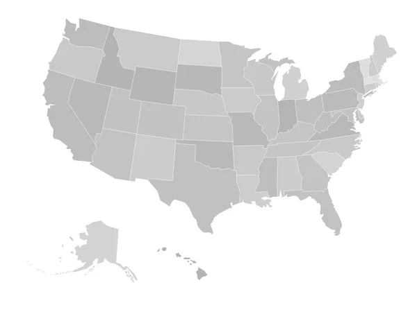 La mappa di Stati Uniti — Vettoriale Stock