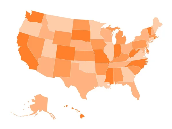 Kaart van Verenigde Staten — Stockvector