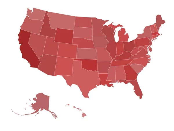 Mapa dos Estados Unidos —  Vetores de Stock