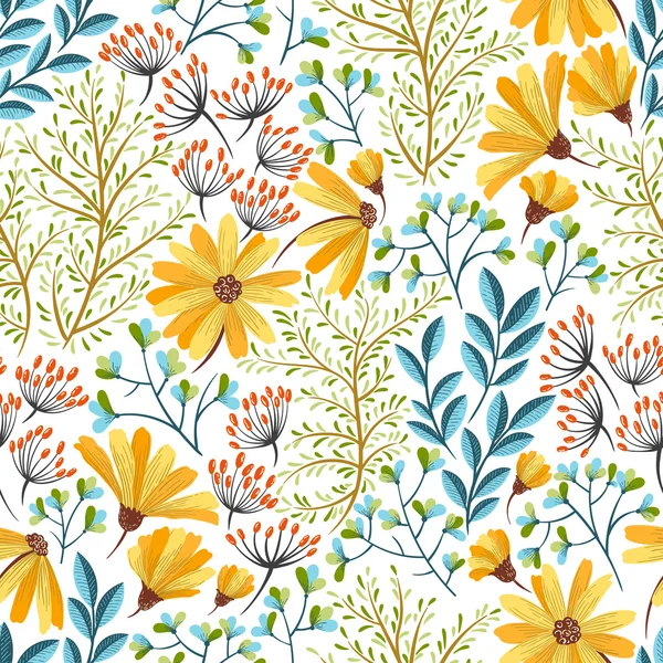 Padrão floral primavera — Vetor de Stock