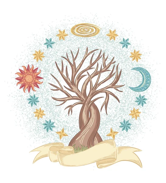 Ciel magique arbre — Image vectorielle