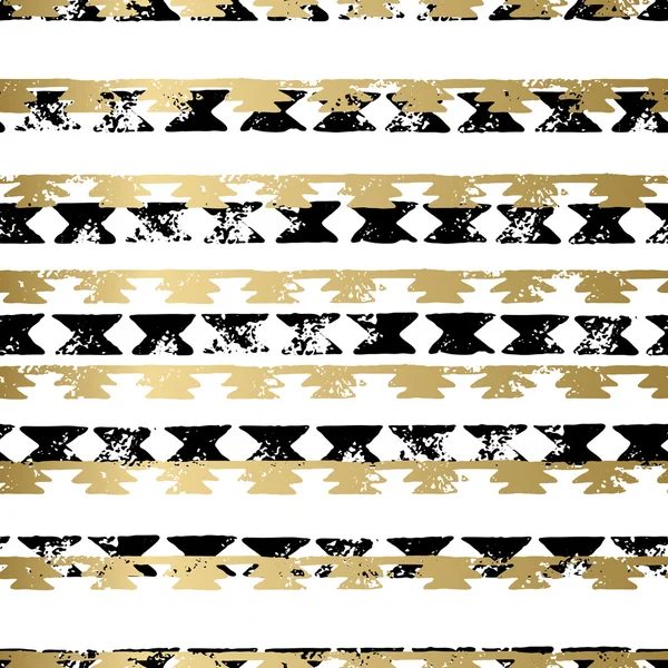 Guld och svart seamless mönster — Stock vektor