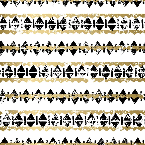 Guld och svart seamless mönster — Stock vektor