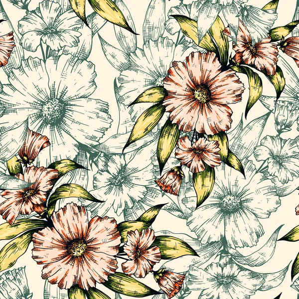 Padrão vetorial floral — Vetor de Stock