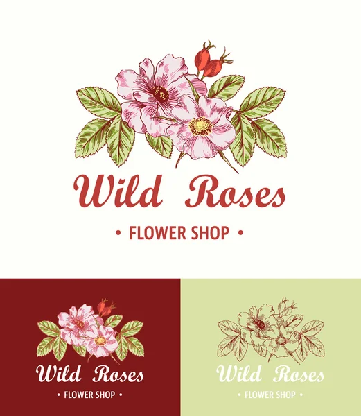 Flower Logo Shop — Stock Vector