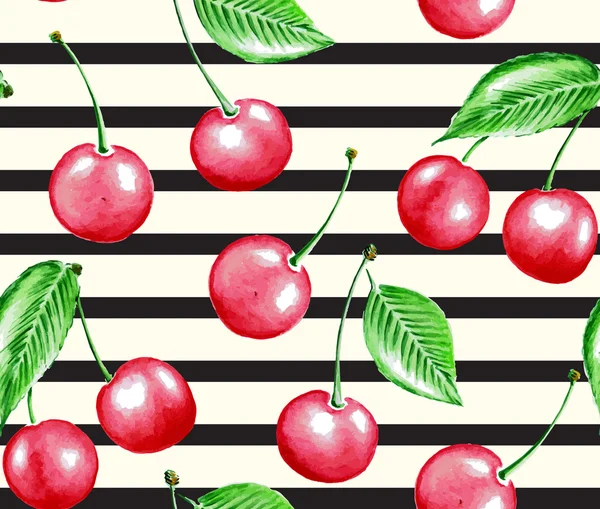 Cherry a čára — Stockový vektor
