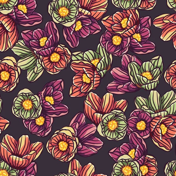 Patrón floral sin costuras — Archivo Imágenes Vectoriales