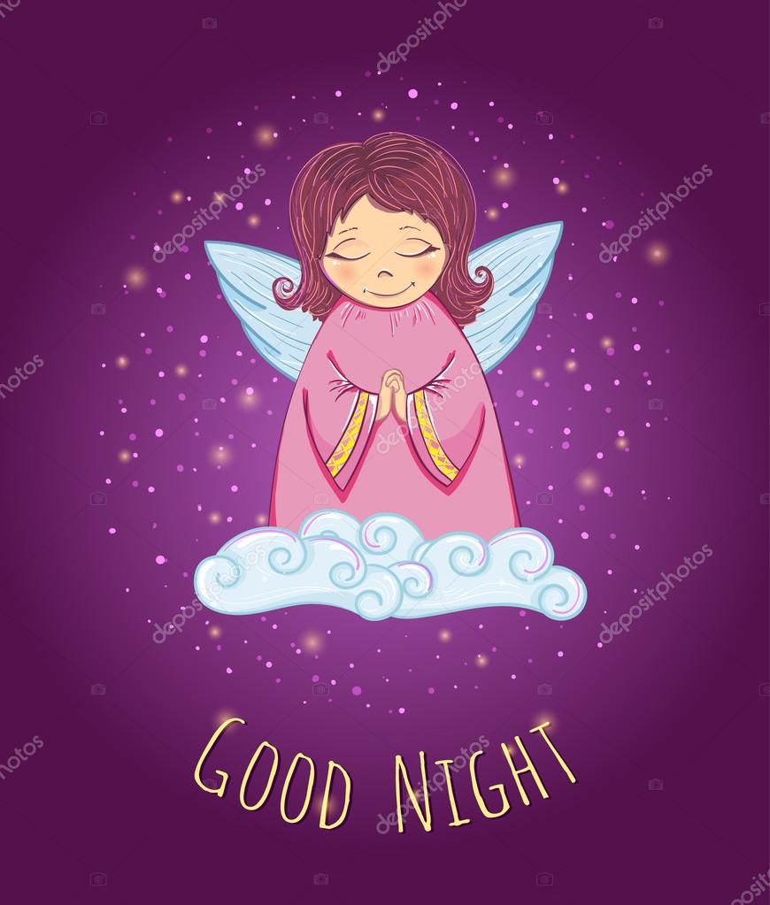 Good Night Angel Stock Vector Image by ©JalloM #62383255