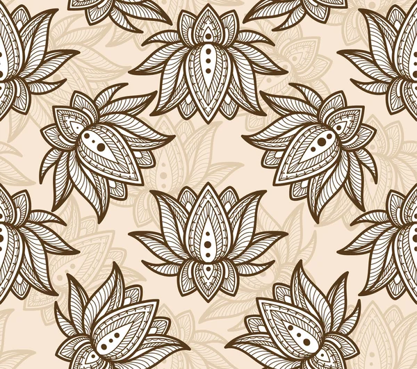 Bezešvé Pattern Lotus — Stockový vektor