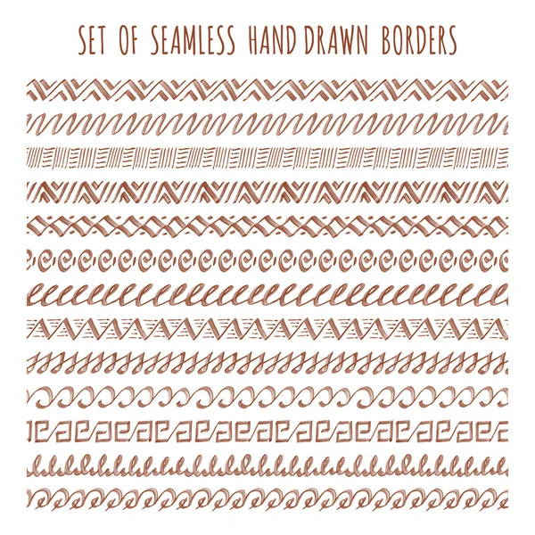 Hand Drawn Borders — Stock Vector