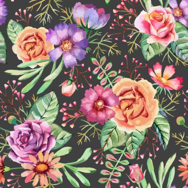 Suluboya kusursuz desen