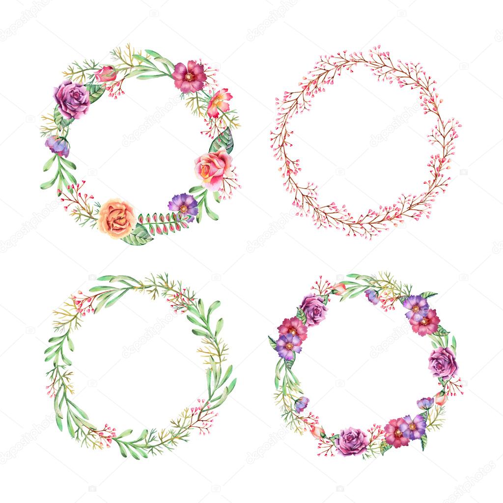 Watercolor wreaths