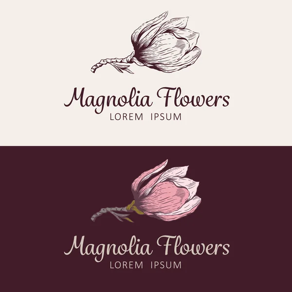 Magnolia logo fiore — Vettoriale Stock