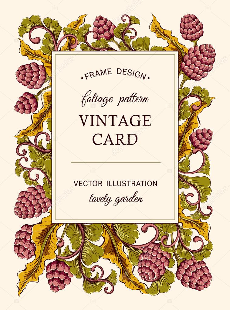 Vintage  floral card.