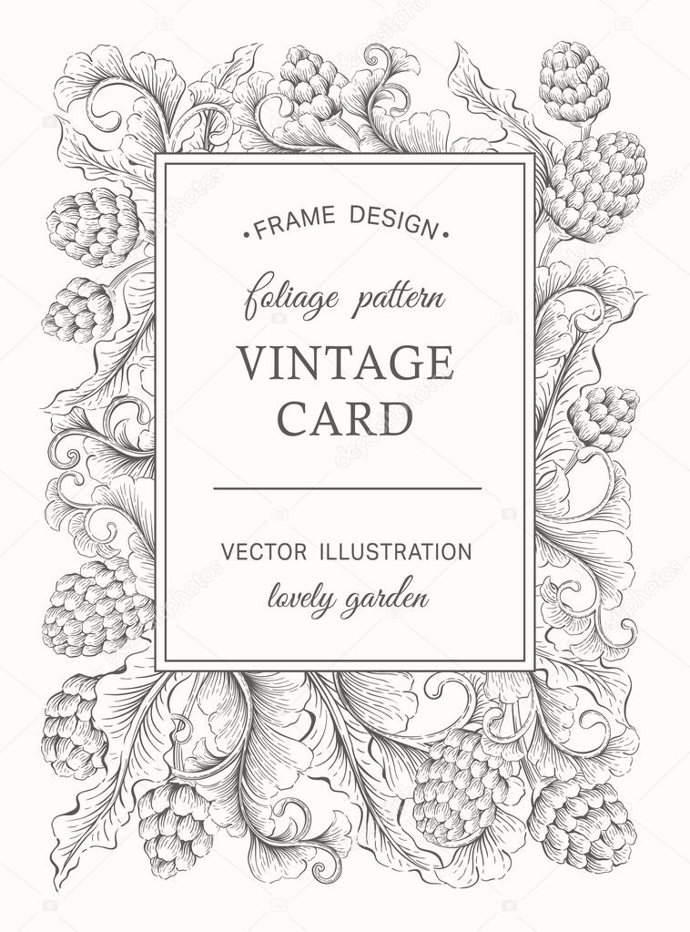 Vintage  floral card.