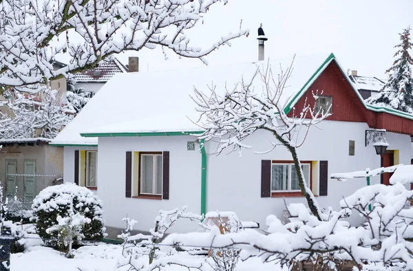 Prague January 2021 Typical Family House Village Czech Republic Winter — Stock Photo, Image