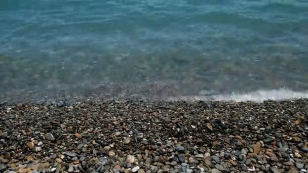 Salpicos Mar Ondas Com Espuma Ondas Água Superfície Fundo Com — Vídeo de Stock