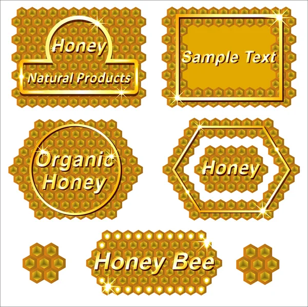 Conjunto de etiquetas para productos de miel . — Vector de stock