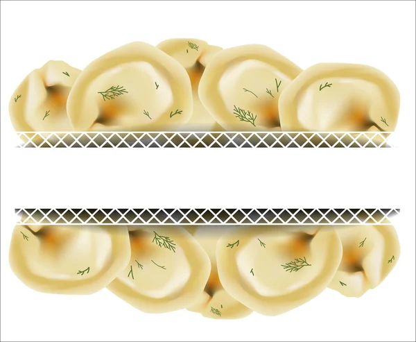 Deliciosas albóndigas. Albóndigas rusas. Raviolis italianos. Vector Vector de stock