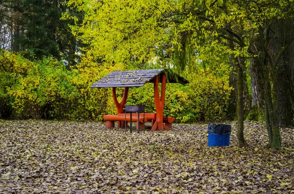 Gazebo Dans Parc Automne — Photo