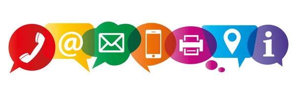 Renkli konuşma baloncukları vektör illüstrasyonundaki iletişim simgeleri
