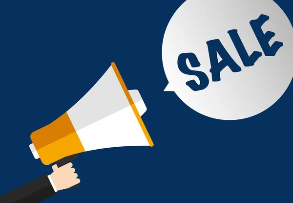 Satış Konuşması Kabarcığı - El Tutuşu Megafon Düz Tasarım Vektörü