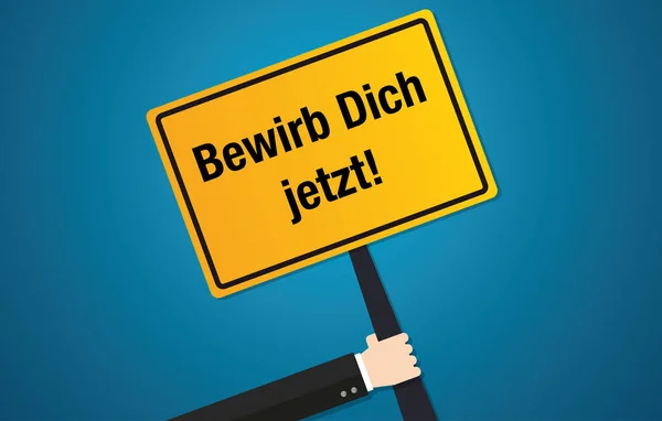 Şimdi Almanca metin uygulama işine düz vektör tasarımı için başvuru yap