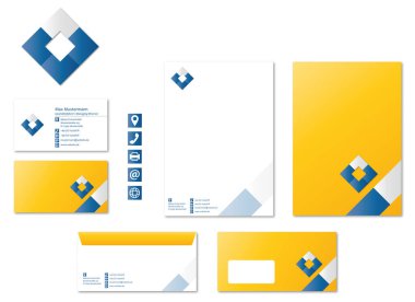 Şirket tasarımı durağan logo simgeleri modern vektör fayansları teknoloji işi 