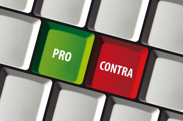 Bilgisayar klavyesindeki Pro Contra seçim gözden geçirme geri bildirim fikir düğmeleri 