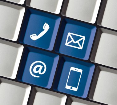 Bilgisayar Klavyesindeki Kişi Klavyesindeki Kişi Simgeleriyle E- posta Mobil