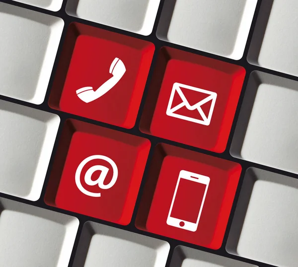 Bilgisayar Klavyesindeki Kişi Klavyesindeki Kişi Simgeleriyle E- posta Mobil