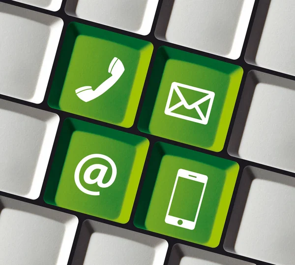 Bilgisayar Klavyesindeki Kişi Klavyesindeki Kişi Simgeleriyle E- posta Mobil